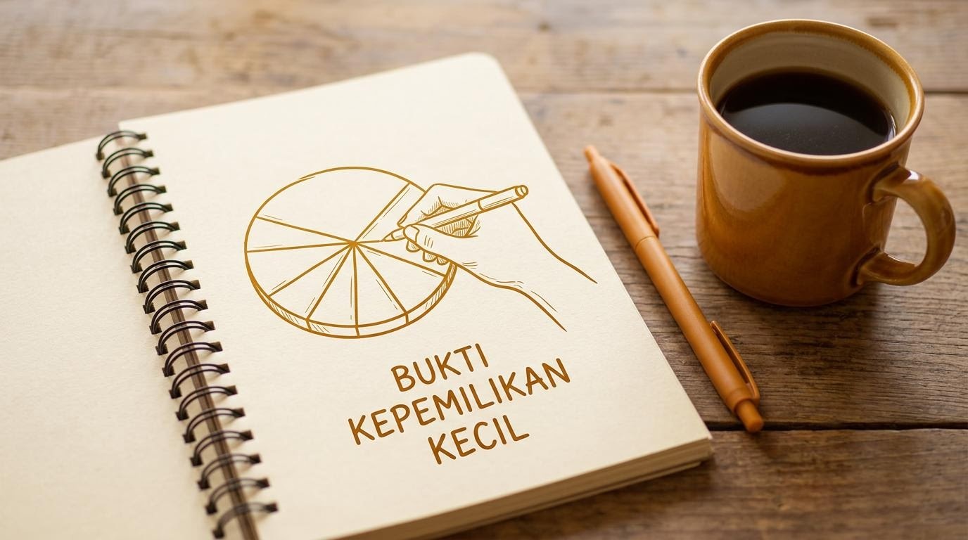 Ilustrasi buku catatan pengertian saham untuk pemula